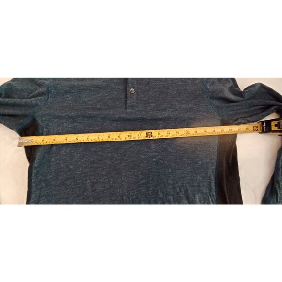 Mens Rock and Republic Henley Long Sleeve Shirt Thin Material Dark Teal Black LG - Picture 3 of 4